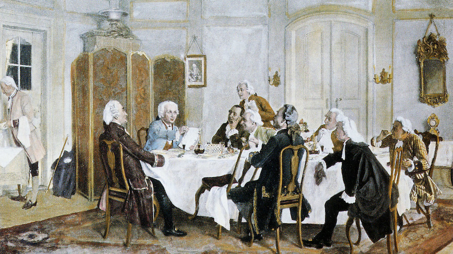 Kant con amigos incluidos Christian Jakob Kraus Johann Georg Hamann Theodor Gottlieb von Hippel